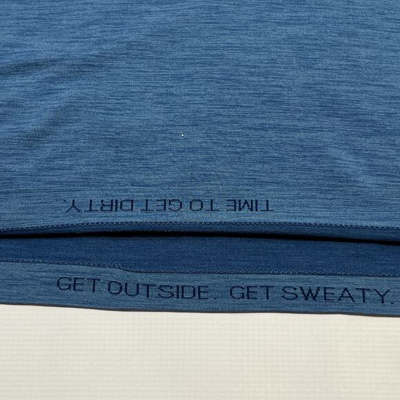 Lululemon Metal Vent Tech Polo Shirt Mens XL Blue Short Sleeve Mesh Silverescent - Picture 9 of 15